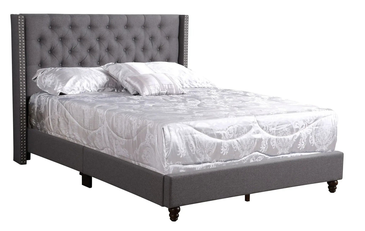 Nailhead Bed Transitional Vibrant by HouseOfZazla