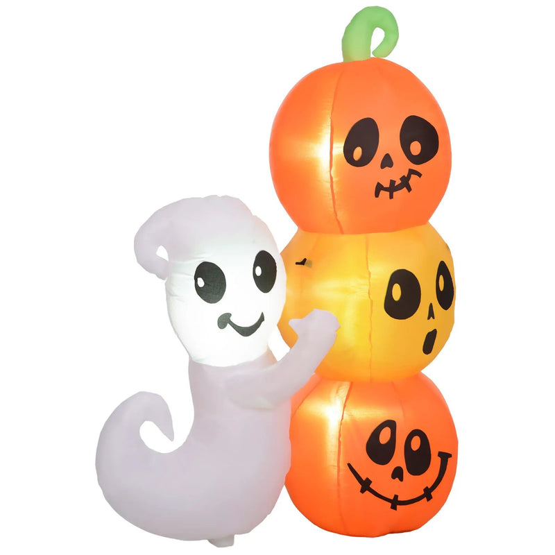 5-Foot Illuminated Halloween Ghost and Pumpkin Inflatable by HouseOfZazla