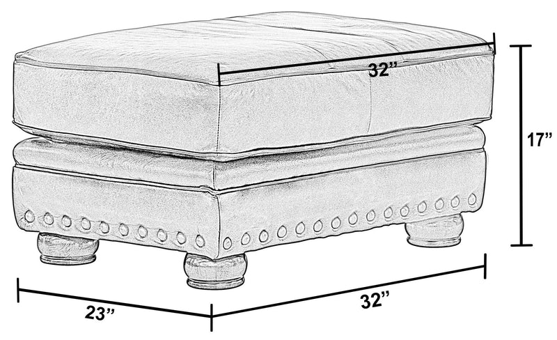 Roberto - Leather Ottoman - Cocoa by Unique Piece Furniture