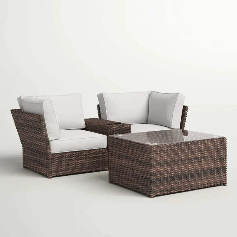 Comfortable Modern Patio Rattan Sectional Set With Cushions by Unique Piece Furniture