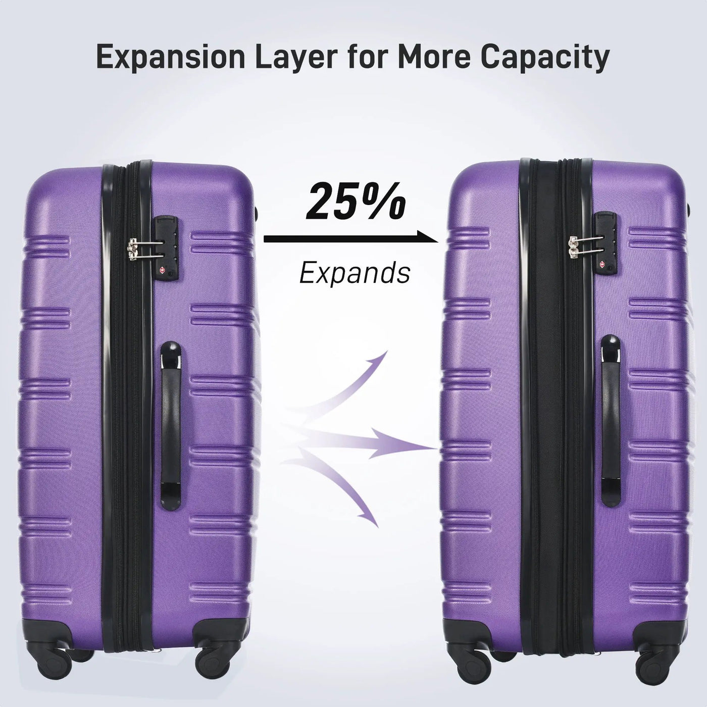 3 Piece Luggage Set Hardside Spinner Suitcase With Tsa Lock 20" 24" 28" Available by HouseOfZazla