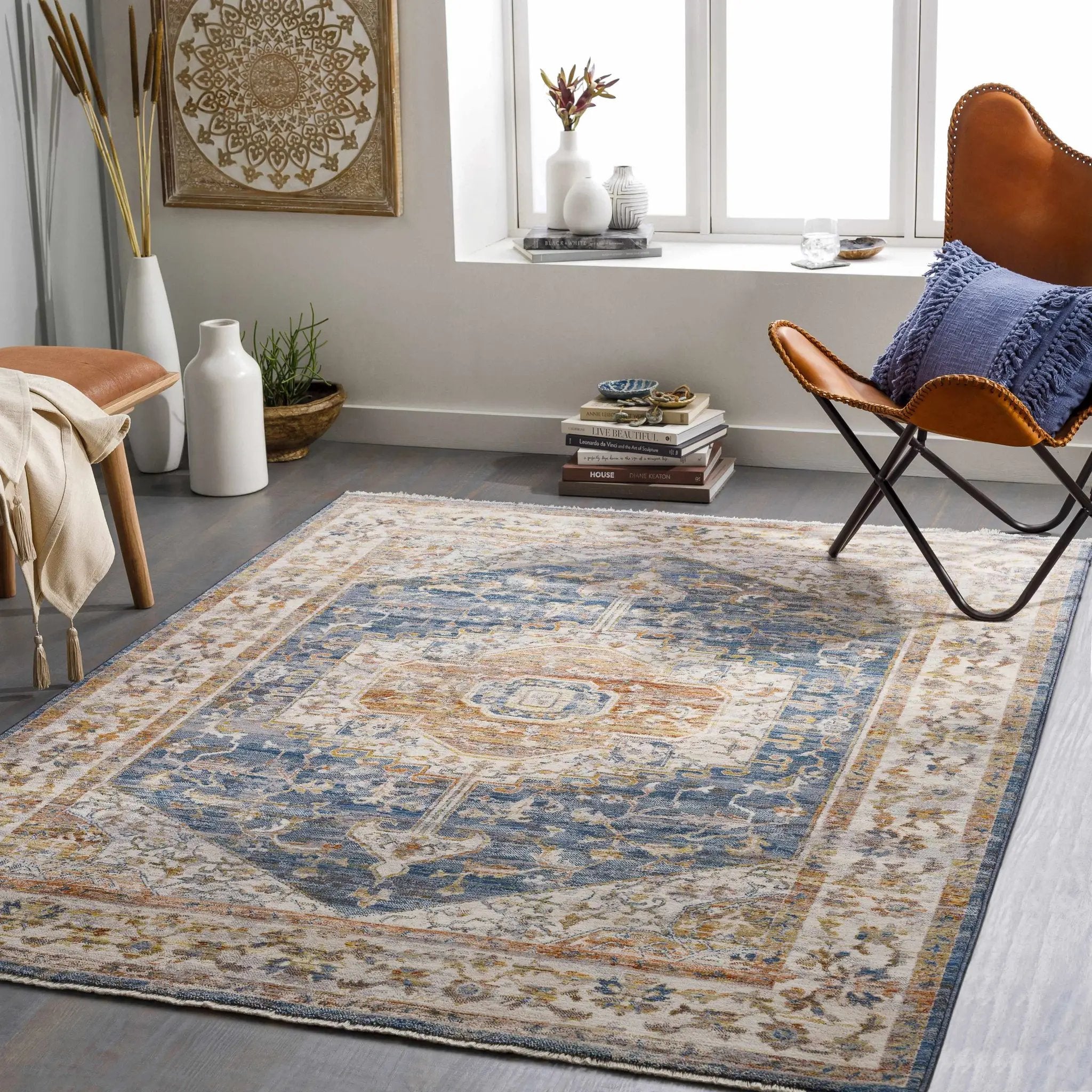 Solana Distressed Medallion Area Carpet - Clearance by Boutique Rugs