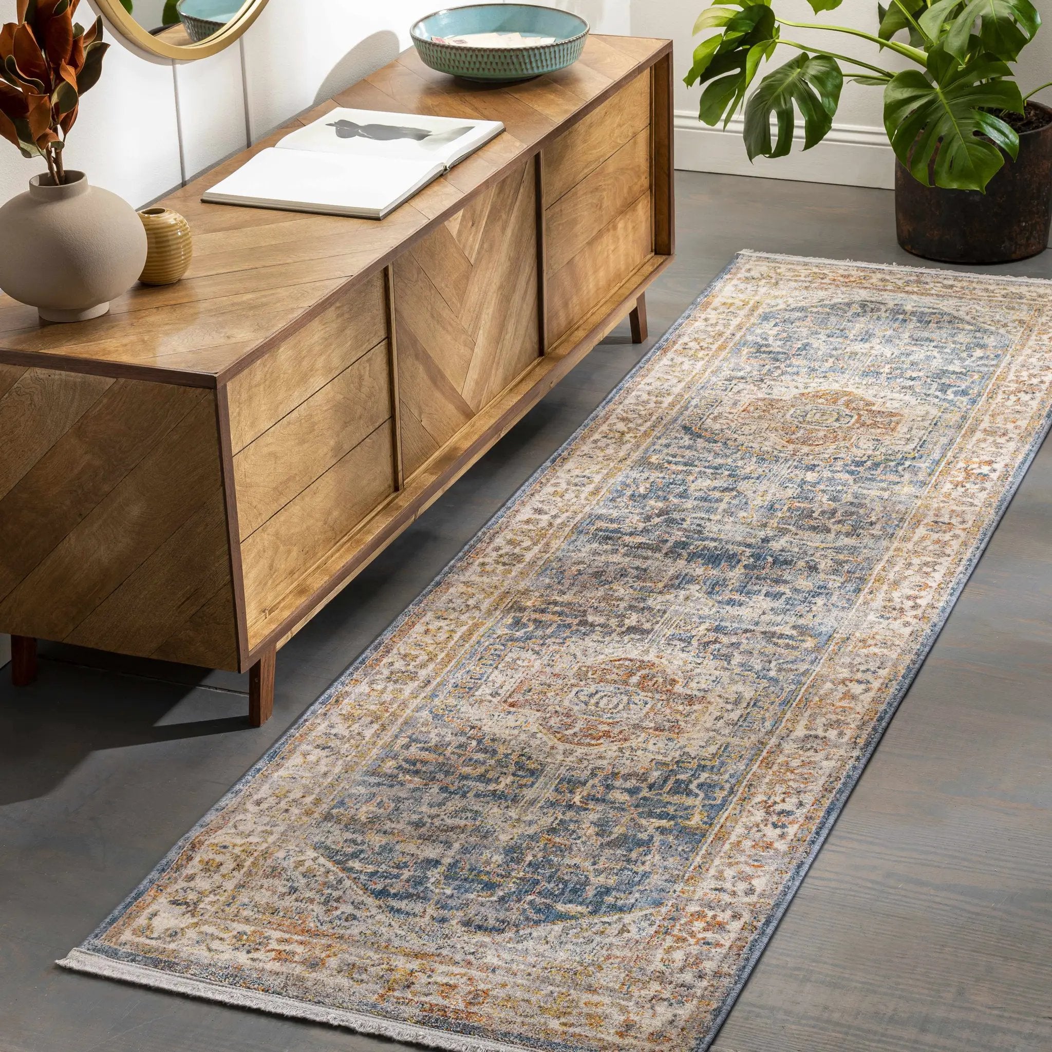Solana Distressed Medallion Area Carpet - Clearance by Boutique Rugs