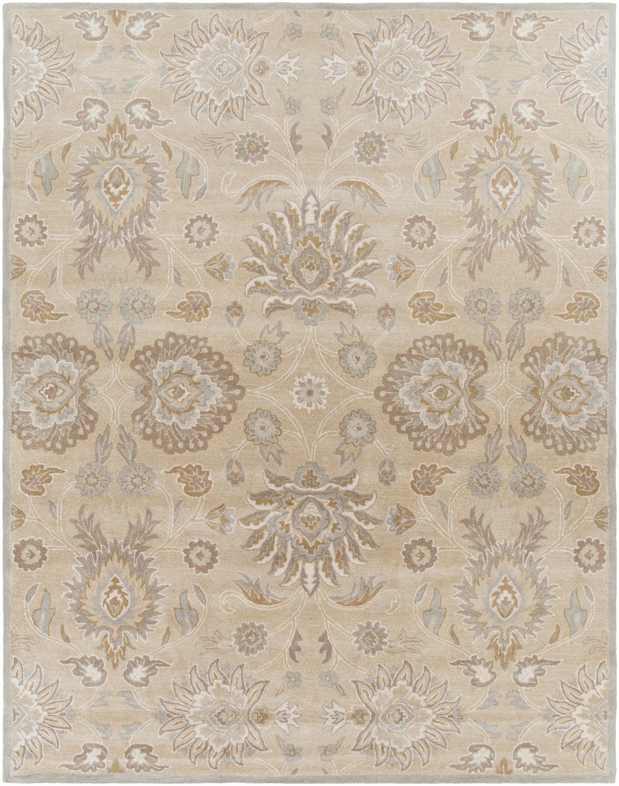 Conesus 1192 Hand Tufted Ivory&Taupe Wool Rug by Boutique Rugs