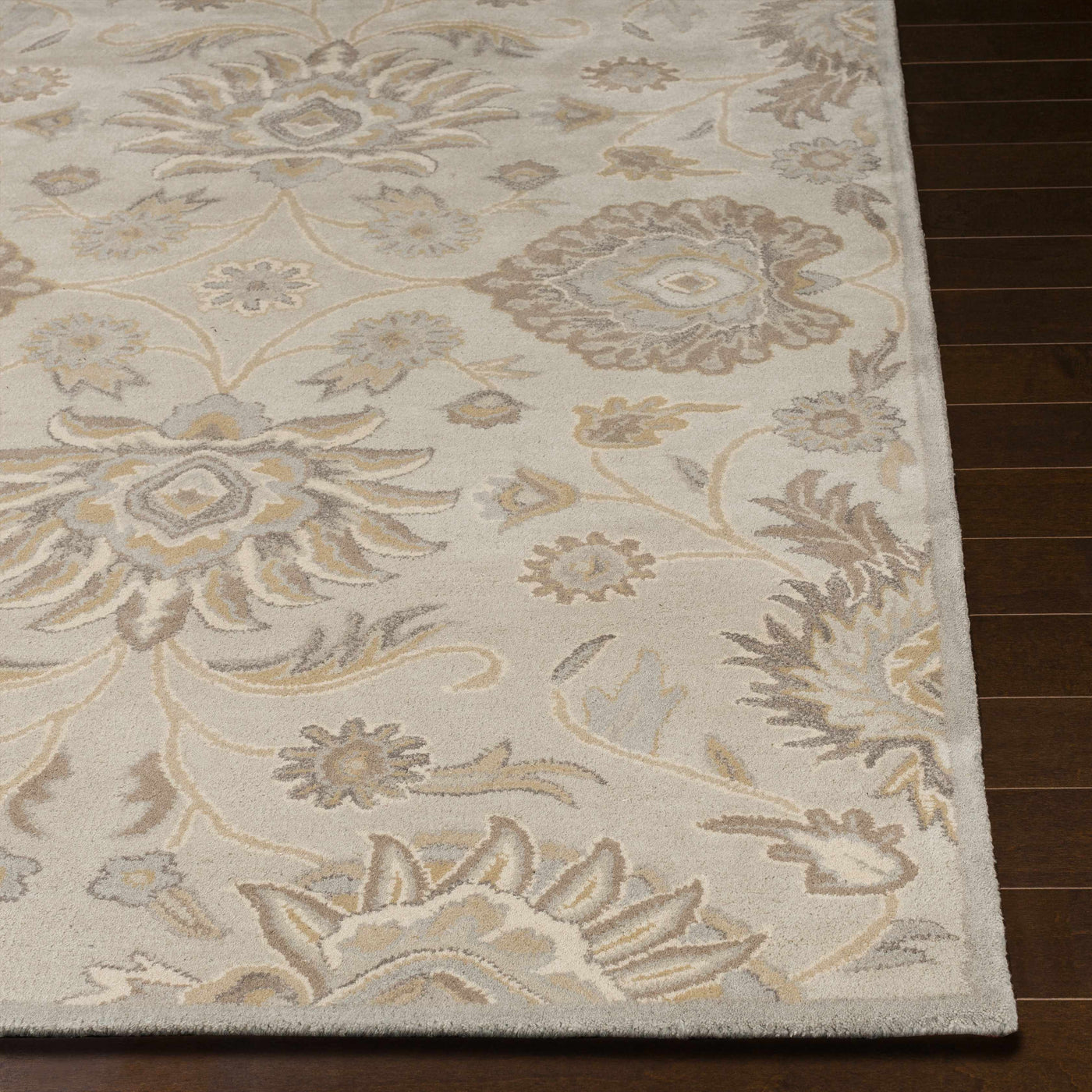 Conesus 1192 Hand Tufted Ivory&Taupe Wool Rug by Boutique Rugs