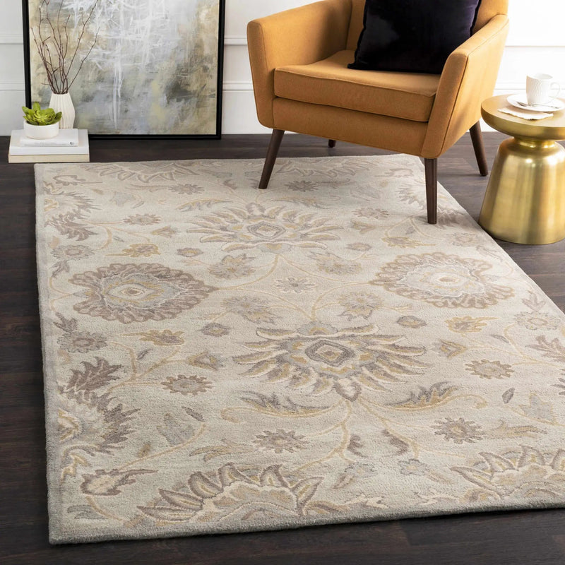 Conesus 1192 Hand Tufted Ivory&Taupe Wool Rug by Boutique Rugs
