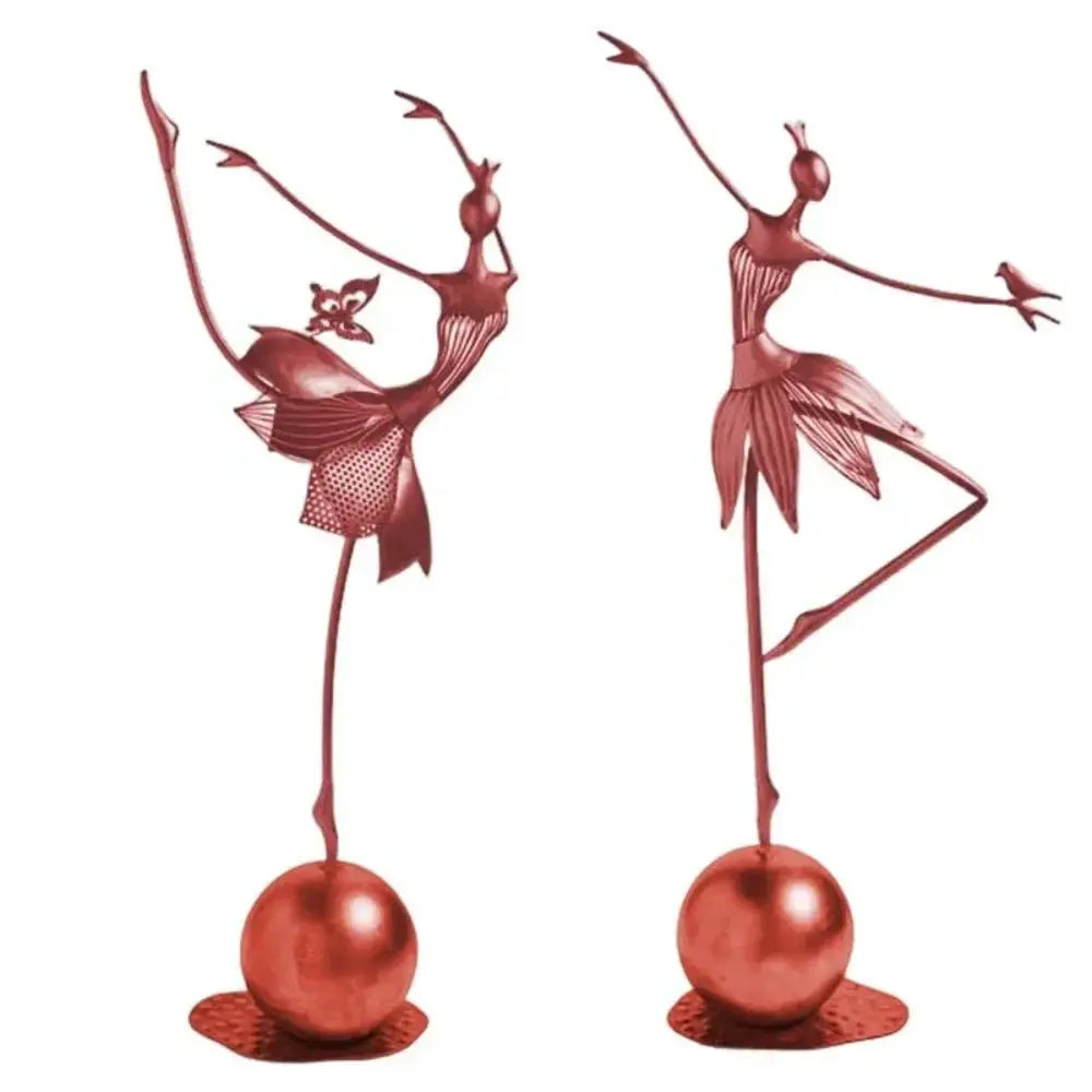 Abstract Dancing Ballerina Metal Sculpture Decorative Figurine by House Of Avana