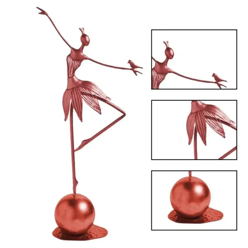 Abstract Dancing Ballerina Metal Sculpture Decorative Figurine by House Of Avana