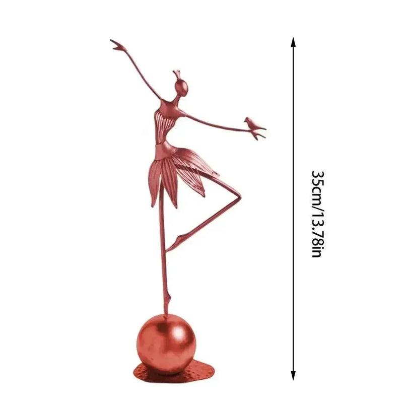 Abstract Dancing Ballerina Metal Sculpture Decorative Figurine by House Of Avana