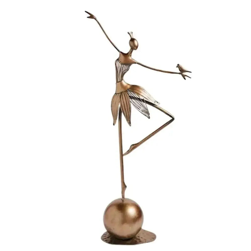 Abstract Dancing Ballerina Metal Sculpture Decorative Figurine by House Of Avana