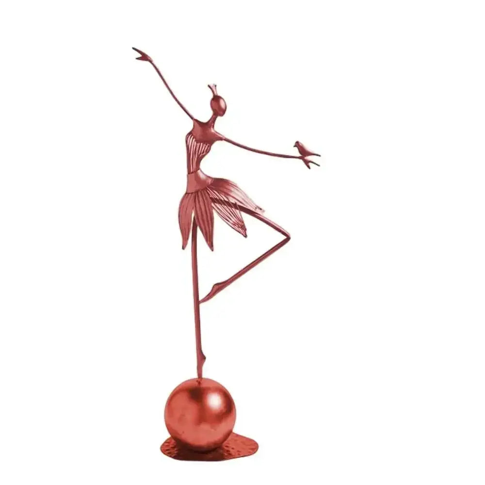 Abstract Dancing Ballerina Metal Sculpture Decorative Figurine by House Of Avana
