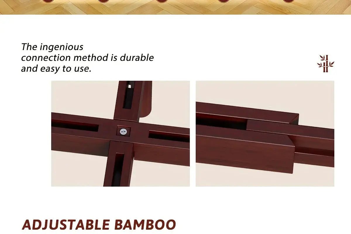Bamboo Adjustable Plant Stand, 8-12 Inches, Reddish Brown Indoor Planter by House Of Avana