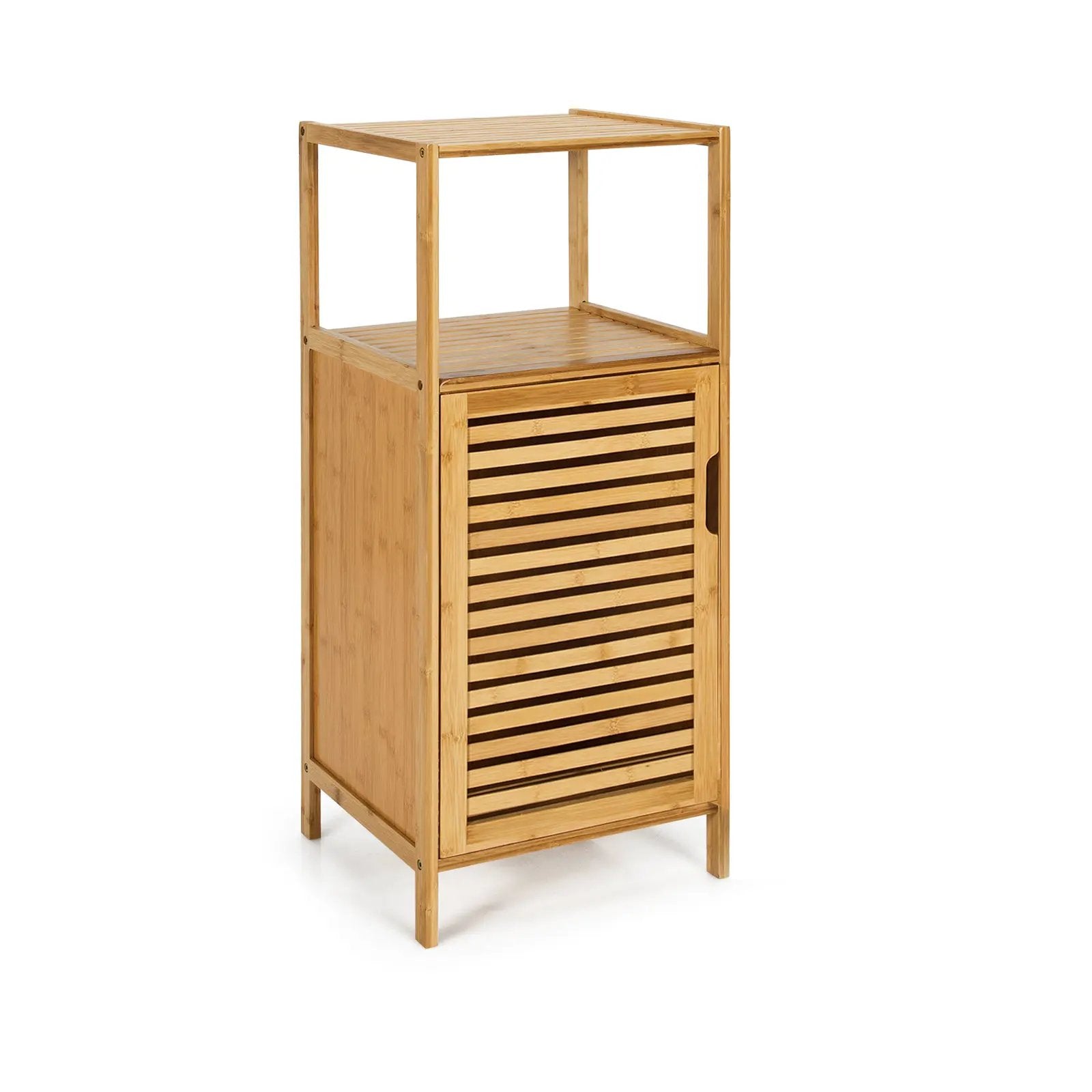 Bamboo Bathroom Storage Floor Cabinet with Door and Shelf Corner Cabinet by DirectDeals