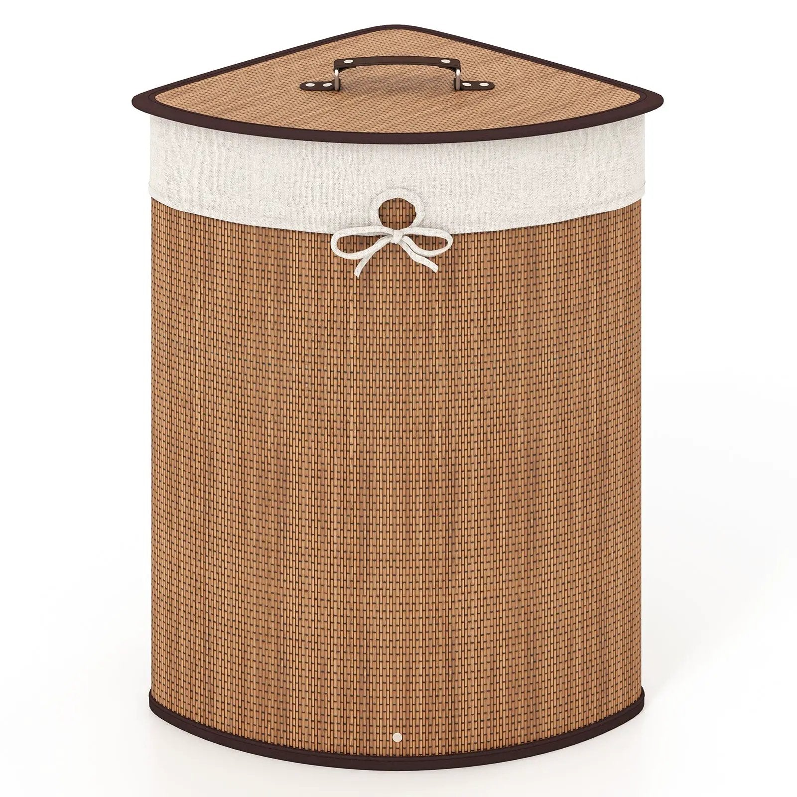 Corner Bamboo Hamper Laundry Basket by DirectDeals
