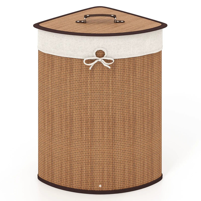 Corner Bamboo Hamper Laundry Basket by DirectDeals
