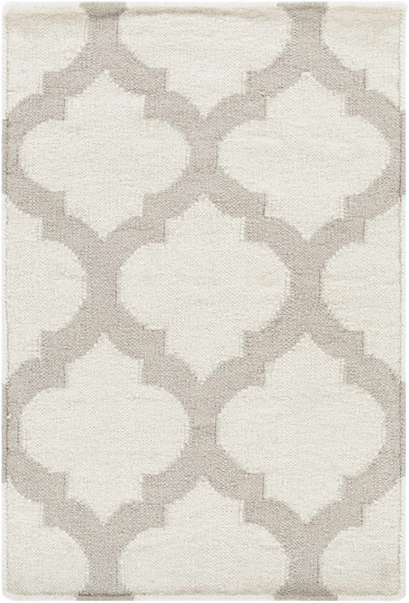 Banks Ivory/Gray Trellis Wool Rug - Clearance by Boutique Rugs