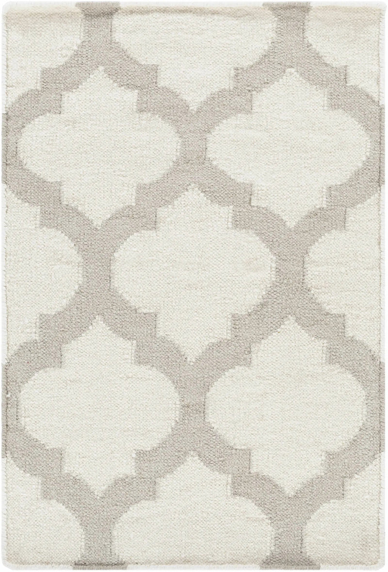Banks Ivory/Gray Trellis Wool Rug - Clearance by Boutique Rugs