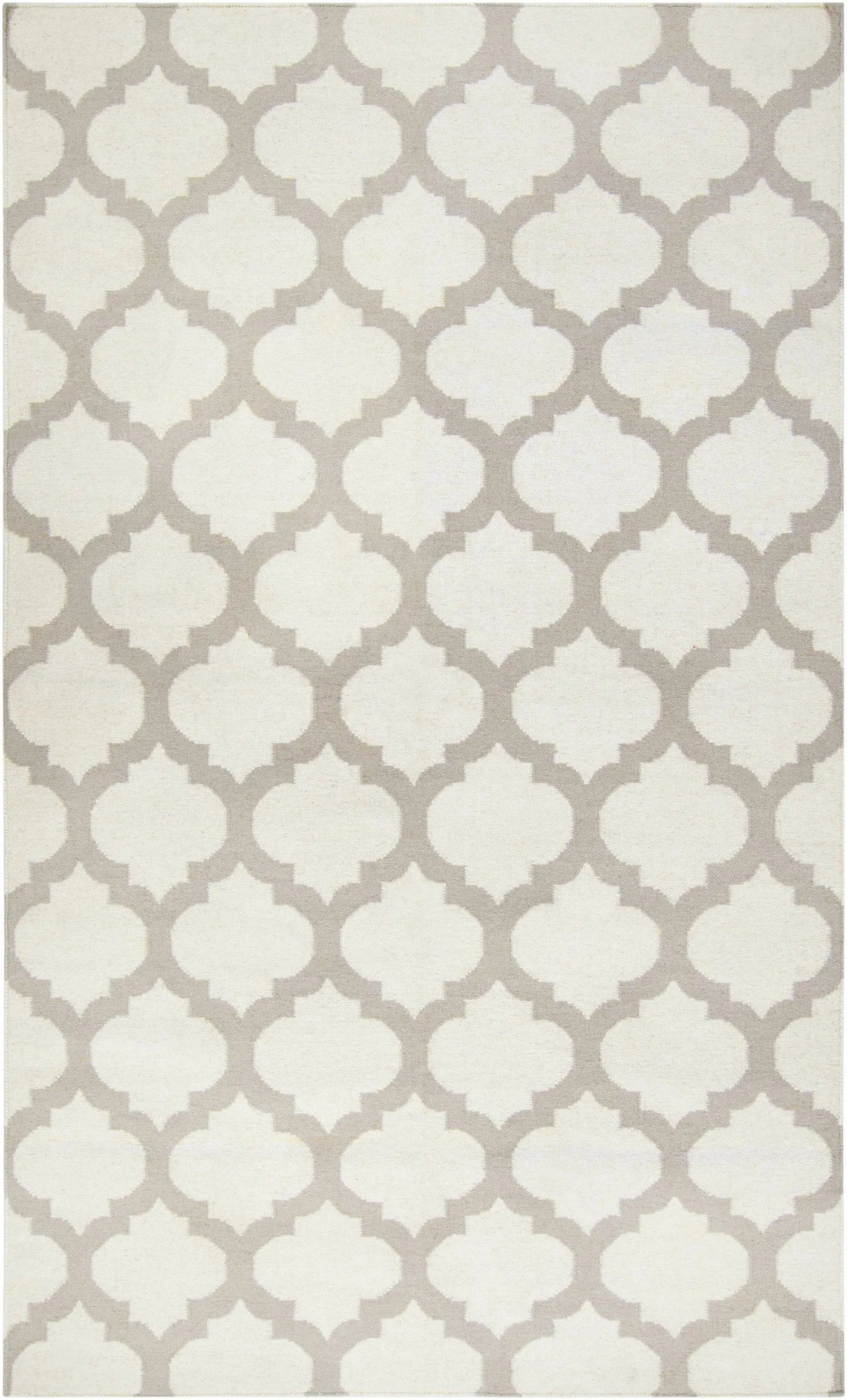 Banks Ivory/Gray Trellis Wool Rug - Clearance by Boutique Rugs