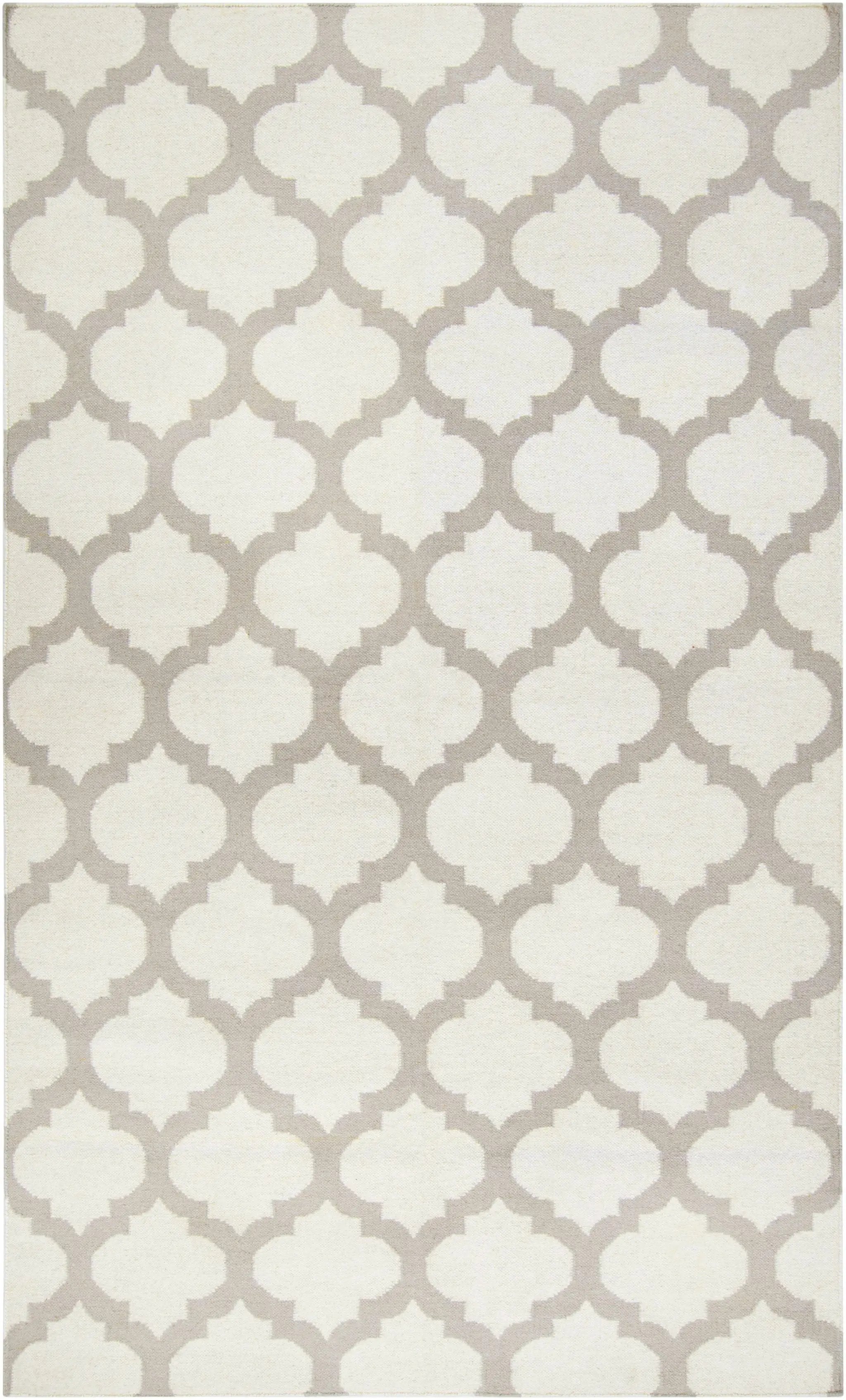 Banks Ivory/Gray Trellis Wool Rug - Clearance by Boutique Rugs