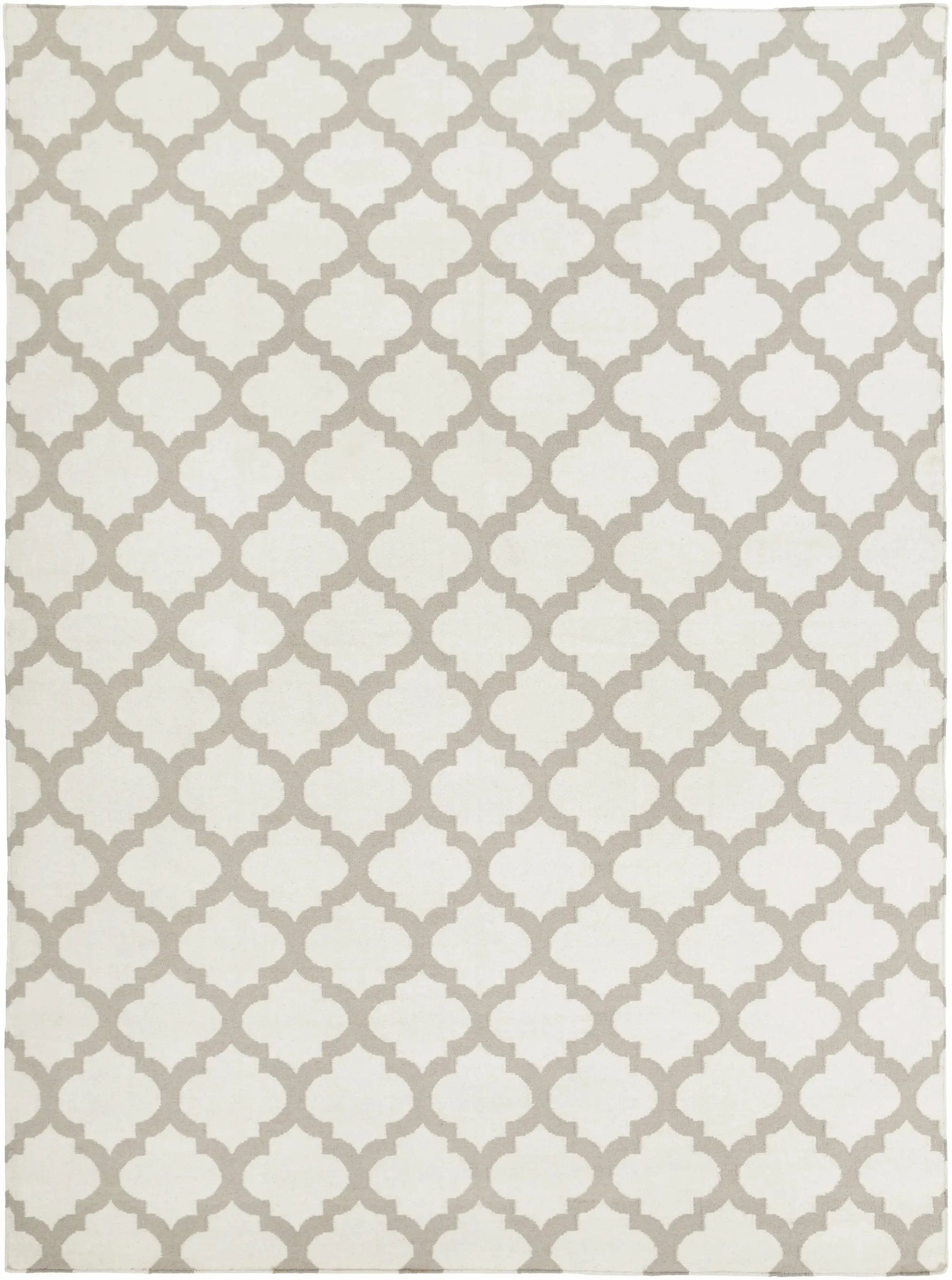 Banks Ivory/Gray Trellis Wool Rug - Clearance by Boutique Rugs