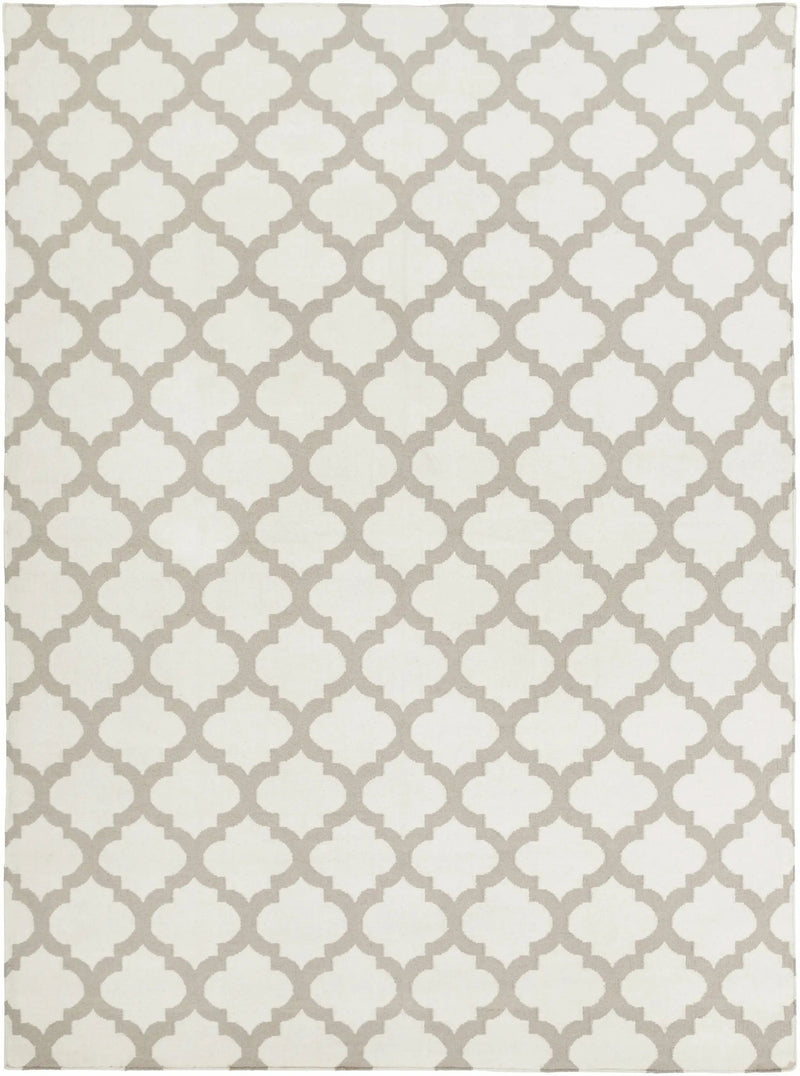 Banks Ivory/Gray Trellis Wool Rug - Clearance by Boutique Rugs