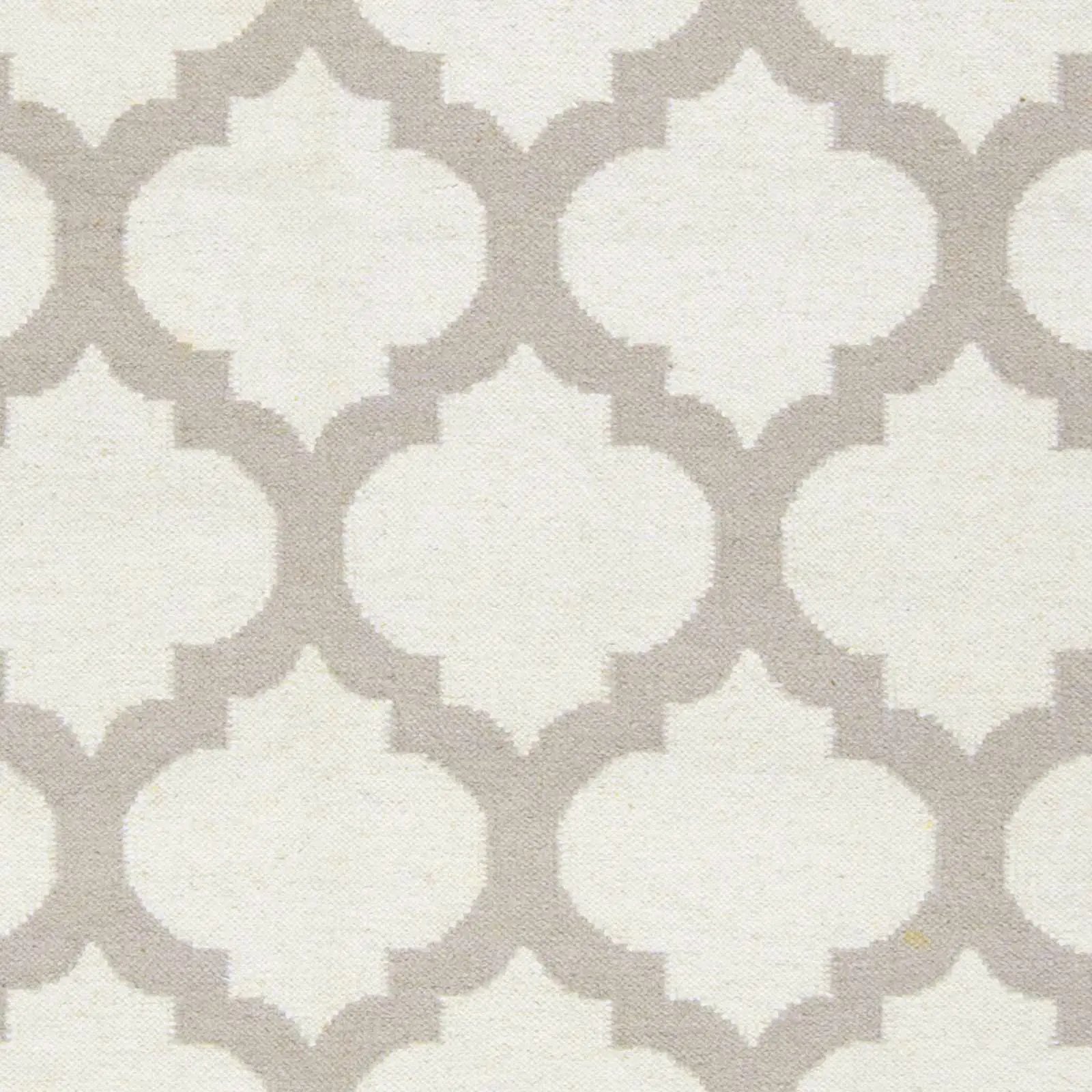 Banks Ivory/Gray Trellis Wool Rug - Clearance by Boutique Rugs