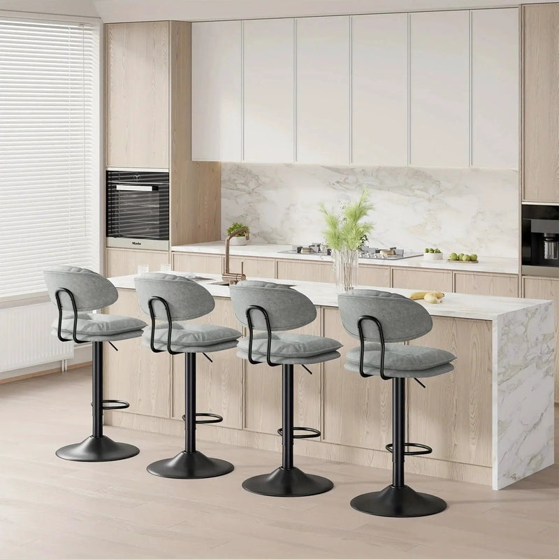 Bar Stools - Adjustable Modern Leather Set by House Of Avana