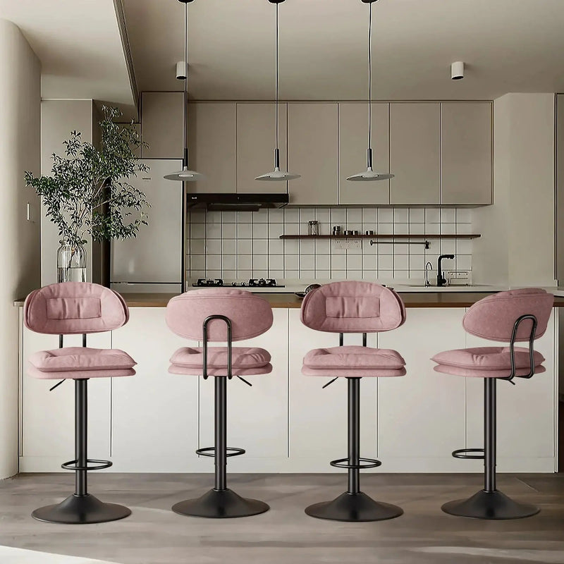 Bar Stools - Adjustable Modern Leather Set by House Of Avana