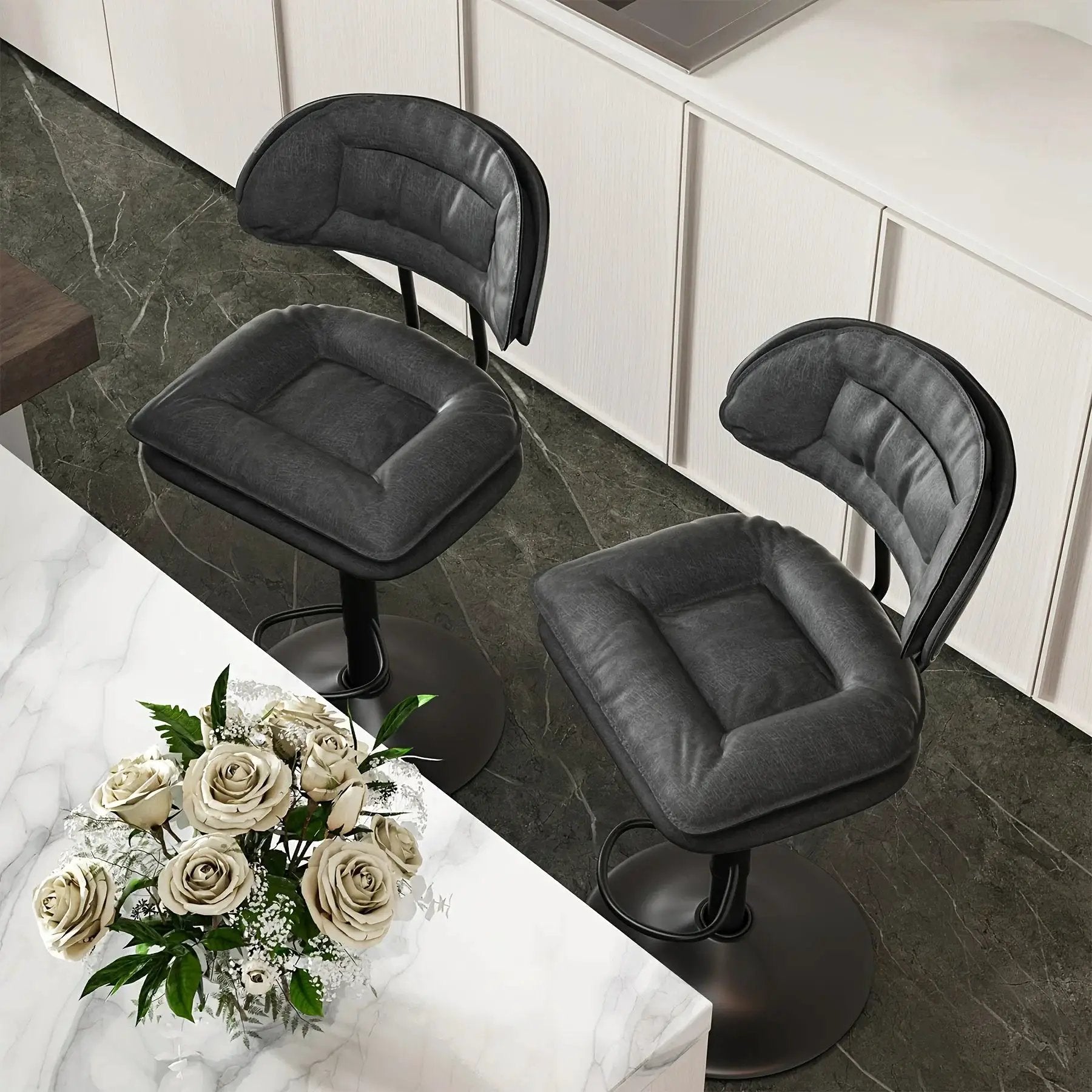 Bar Stools - Adjustable Modern Leather Set by House Of Avana