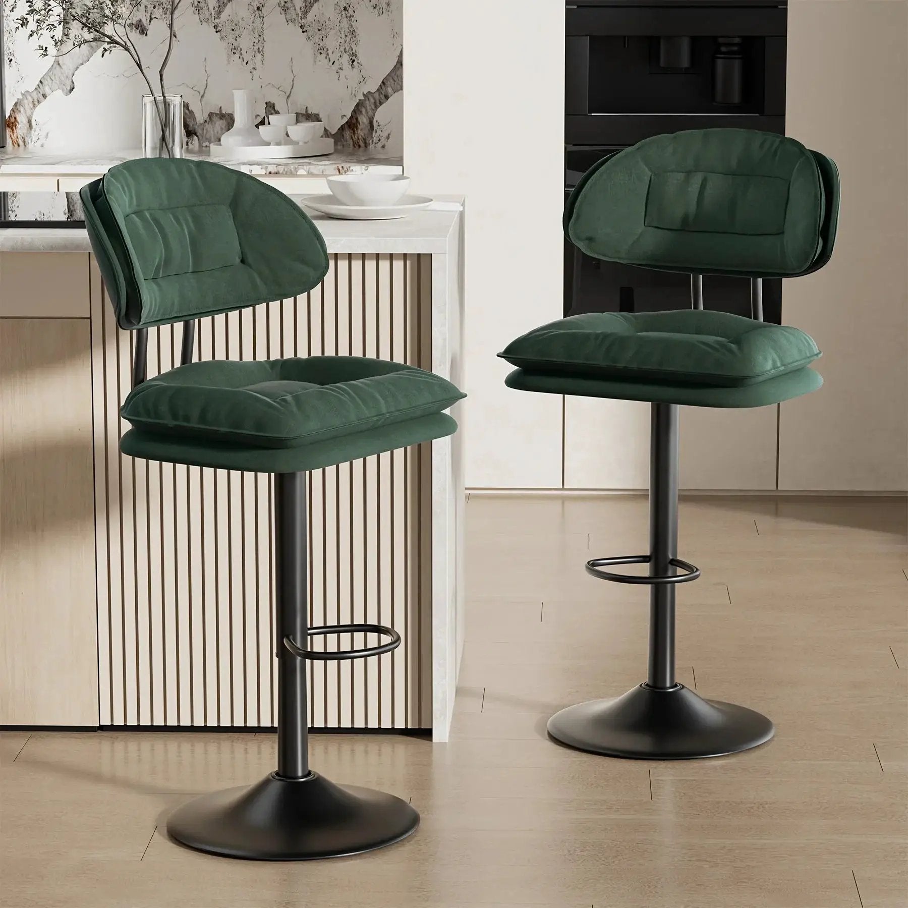 Bar Stools - Adjustable Modern Leather Set by House Of Avana