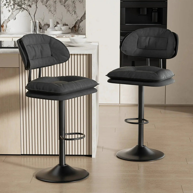 Bar Stools - Adjustable Modern Leather Set by House Of Avana