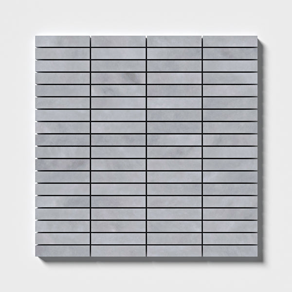 Bardiglio Light Honed 5/8x3 Marble Mosaics 12x12