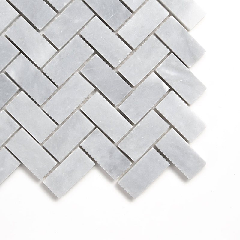 Bardiglio Light Honed Espiga 1x2 Marble Mosaics 11x11 Marble 12x12 Mosaics — 1