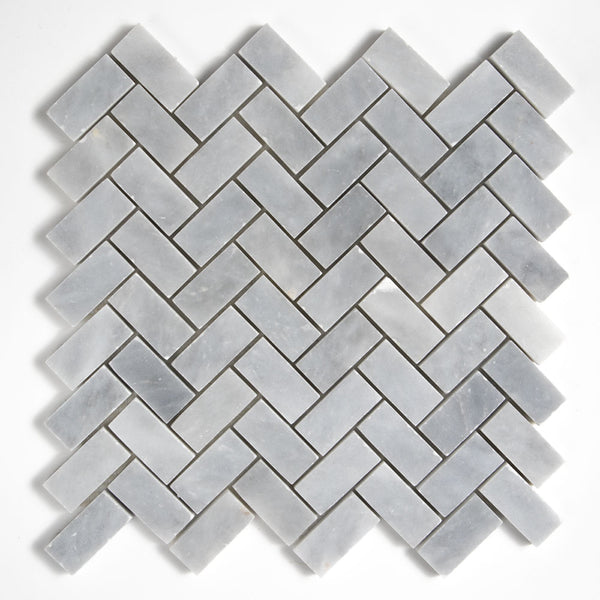 Bardiglio Light Honed Espiga 1x2 Marble Mosaics 11x11