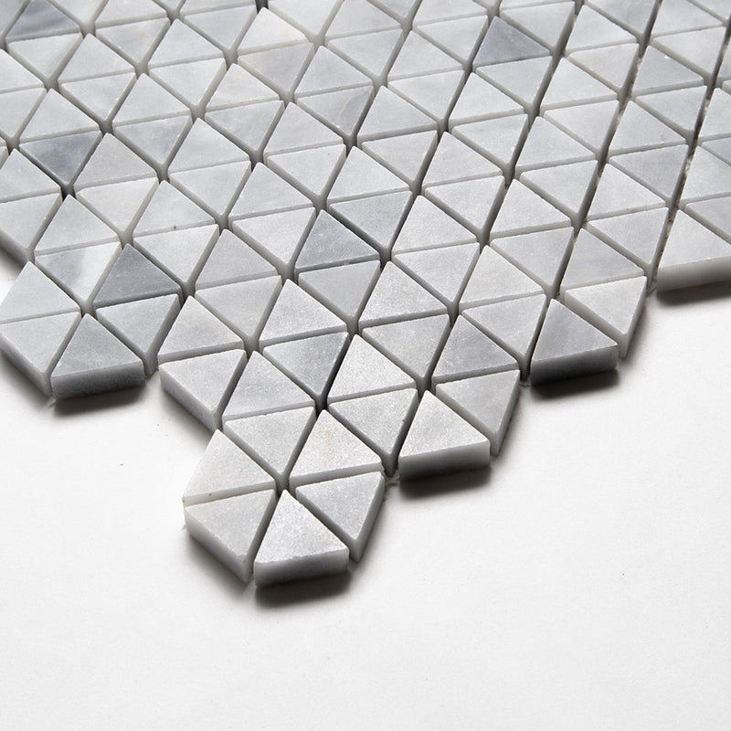 Bardiglio Light Honed Small Triad Marble Mosaics 10 3/16x11 13/16 Marble 12x12 Mosaics — 2
