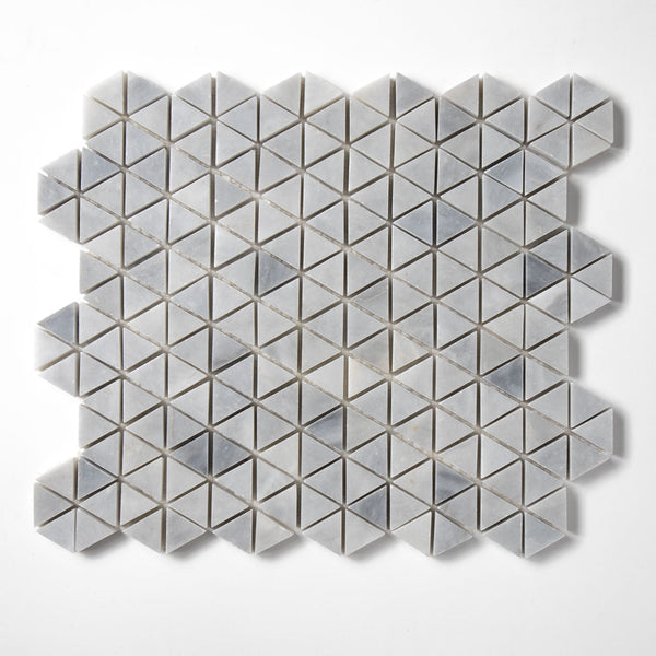 Bardiglio Light Honed Small Triad Marble Mosaics 10 3/16x11 13/16