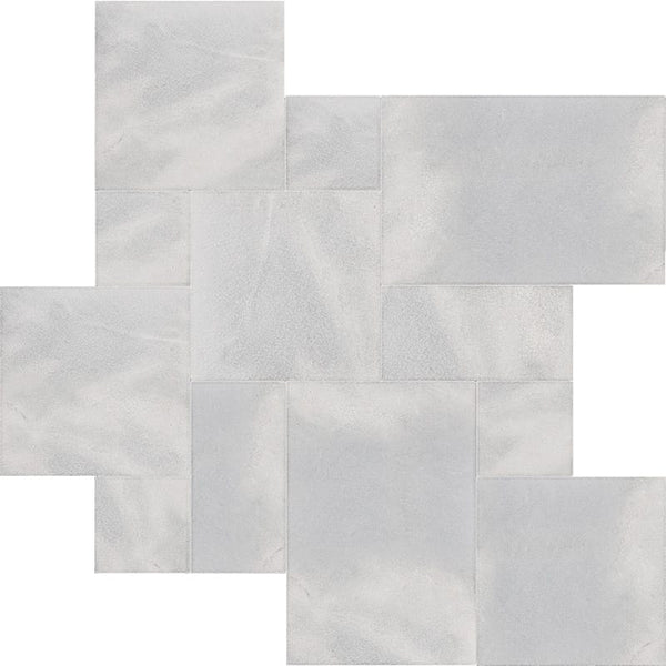 Bardiglio Light Textured Marble Tiles Versailles Pattern