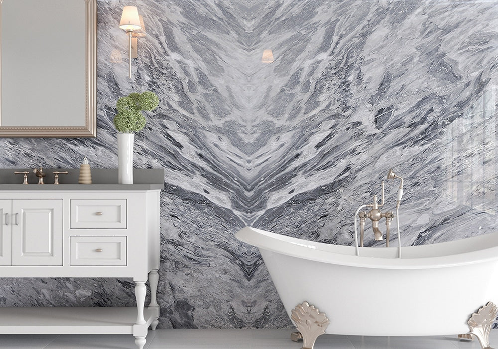 Bardiglio Nuvolato Polished Marble Slab Random 1 1/4 room scene