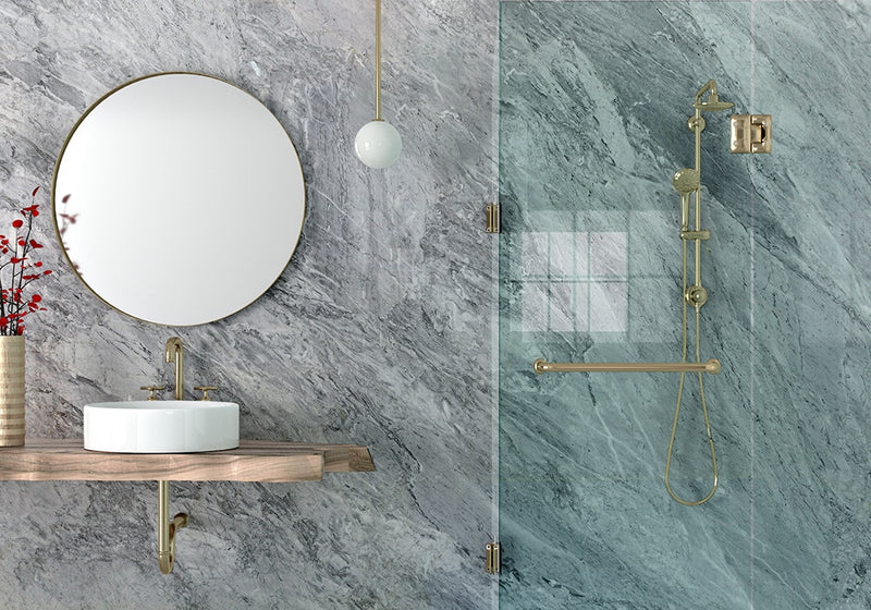 Bardiglio Polished Marble Slab Random room scene 3