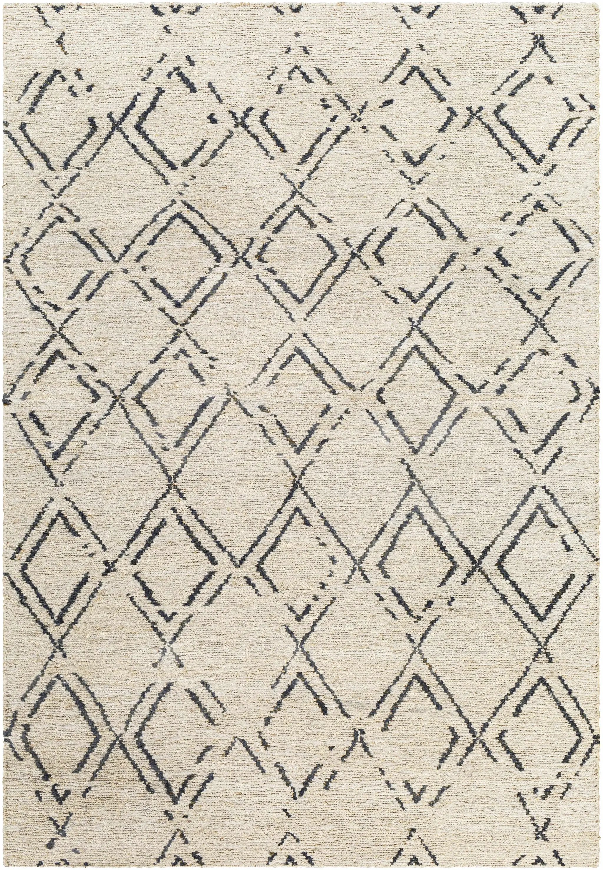 Barlig Beige Trellis Jute Carpet - Clearance by Boutique Rugs