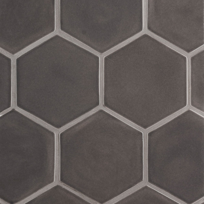 Coffee Glossy Hexagon 5 Ceramic Tiles 5 Ceramic Glossy 6x6 Tiles — 2