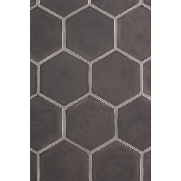 Coffee Glossy Hexagon 5 Ceramic Tiles 5