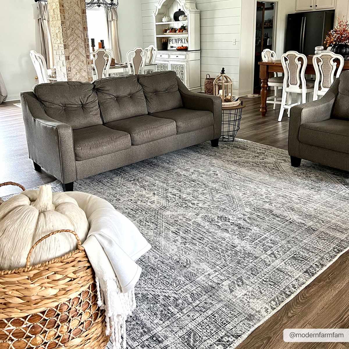 Barny Gray Blue Washable Rug - Clearance by Boutique Rugs