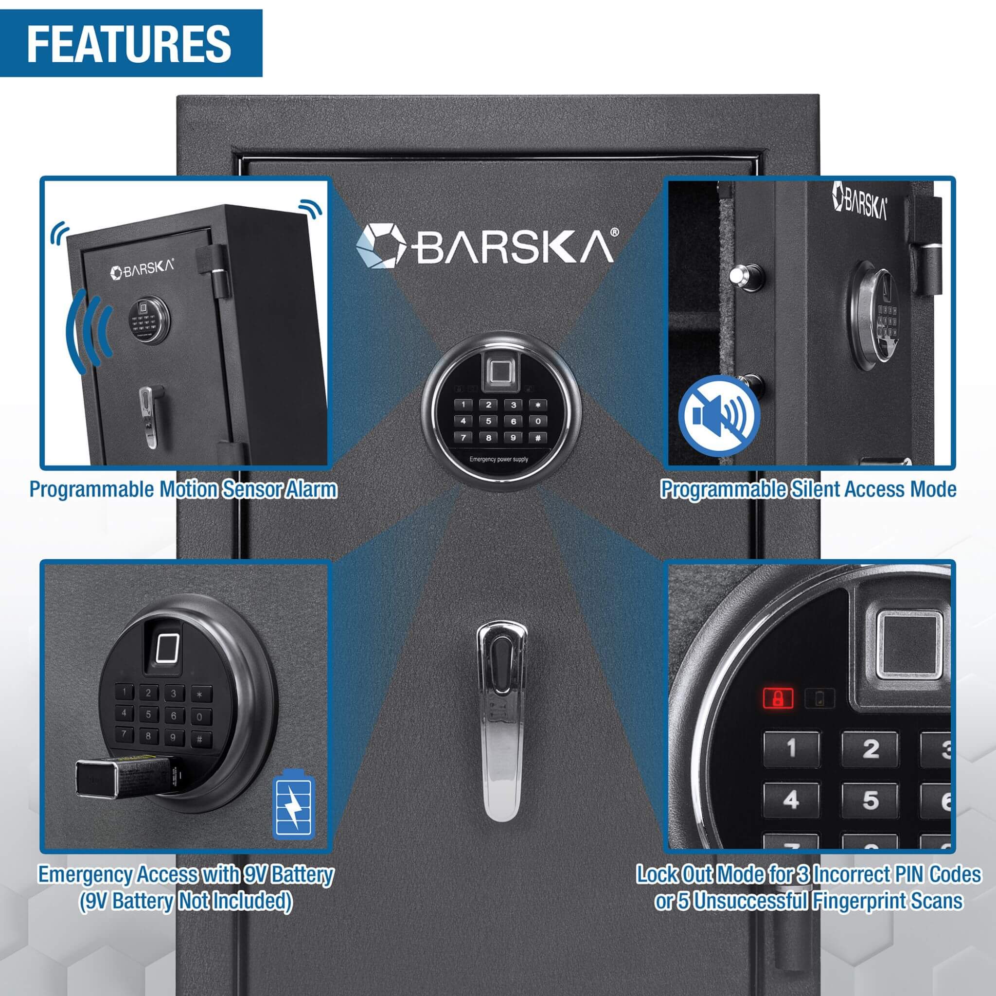 Barska 2.02 CF Heavy-Duty Fire Resistant Safe With Biometric Keypad (SAK29487) by SAKSBY WHOLESALE