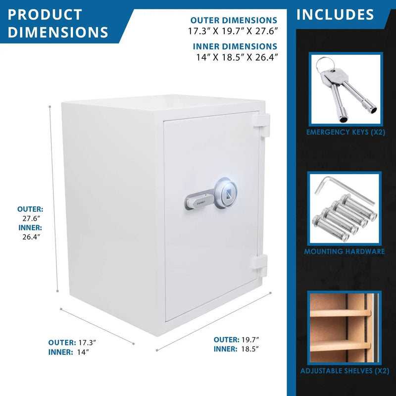 Barska 4.48 CF Large Heavy-Duty Fireproof Biometric Safe (SAK83490) by SAKSBY WHOLESALE