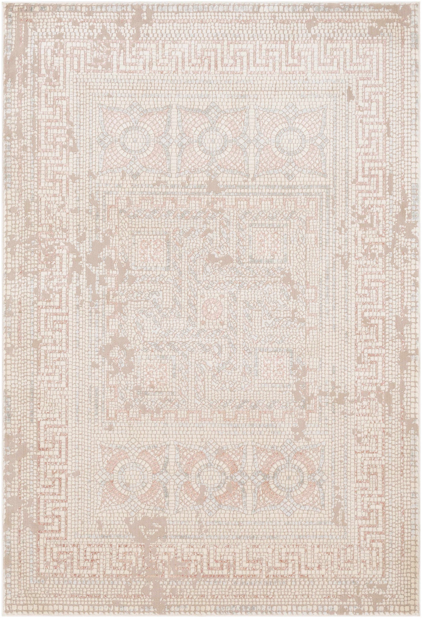 Terlingua Blush Greek Mosaic Carpet - Clearance by Boutique Rugs