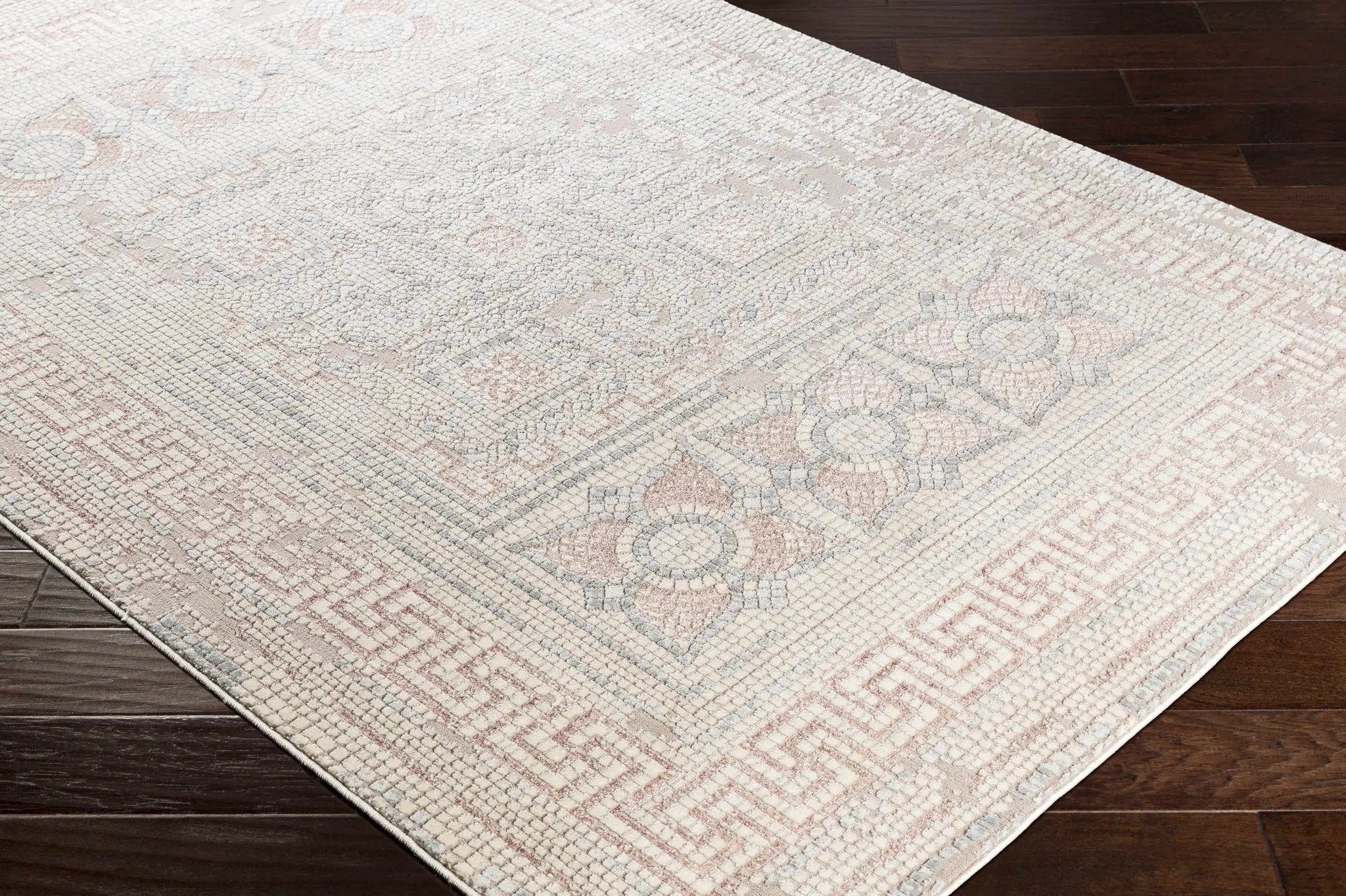 Terlingua Blush Greek Mosaic Carpet - Clearance by Boutique Rugs