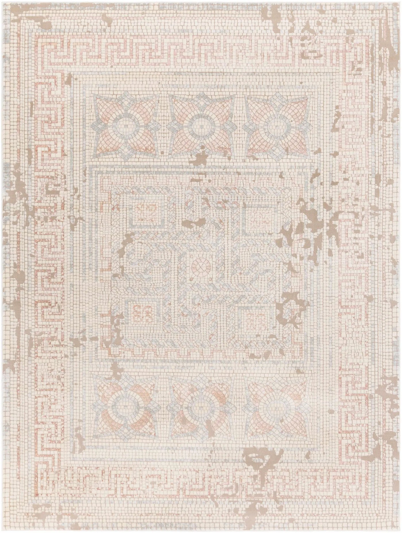 Terlingua Blush Greek Mosaic Carpet - Clearance by Boutique Rugs