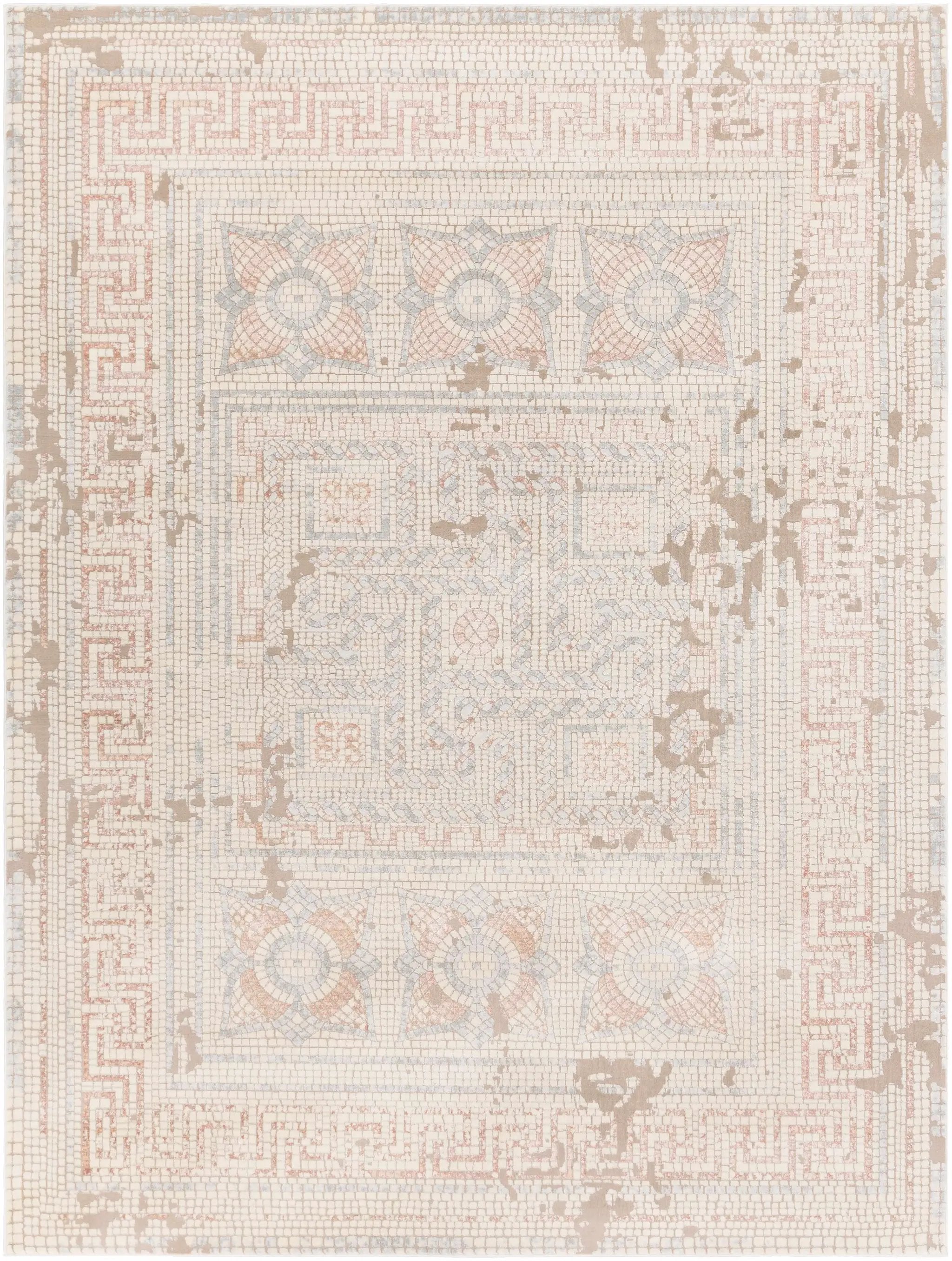 Terlingua Blush Greek Mosaic Carpet - Clearance by Boutique Rugs