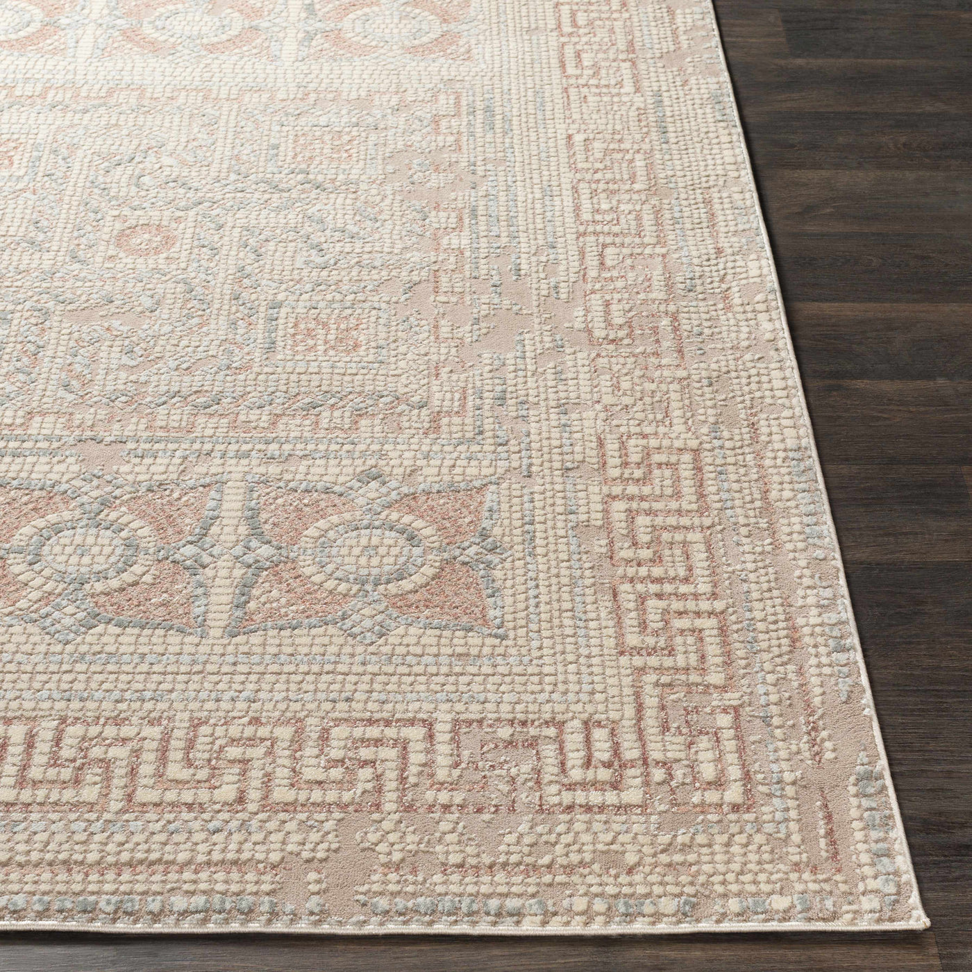 Terlingua Blush Greek Mosaic Carpet - Clearance by Boutique Rugs